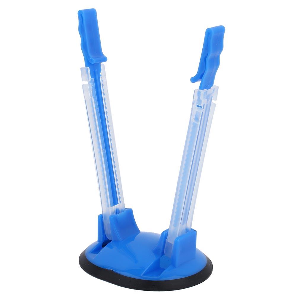 Adjustable Hands Free Baggy Rack Clip Kitchen Food Storage Bag Opener Holder Anti Slip (Blue)