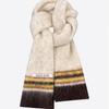 New Korean Style Contrasting Striped Wool Blended Soft Scarf for Women In Autumn and Winter Warm and Versatile Knitted Scarf