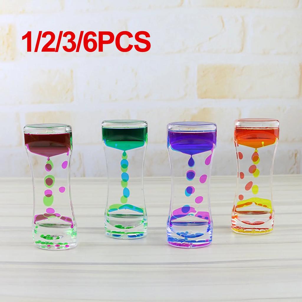 1/2/3/6 шт. Жидкостный пузырьковый механизм, песочные часы, жидкий пузырьковый таймер, крутые украшения для офисного стола, украшения для детей и взрослых, подарочные изделия