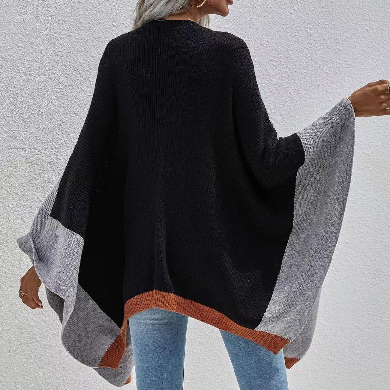 IHUASU Осенне-зимний женский клетчатый большой размер свободный вязаный кардиган куртка джемпер женский