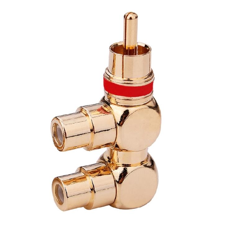 Позолоченный разветвитель 1 штекер 2 гнезда RCA резьбовой разъем для усилителей домашнего кинотеатра, динамика