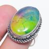 Натуральный Радужный Солнечный Кварц 925 Стерлинговое Серебро Ювелирное Кольцо Размер 9 t2y06