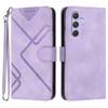 For Samsung Galaxy A54 5G Wallet Case Line Imprinted PU Leather Phone Cover with Strap