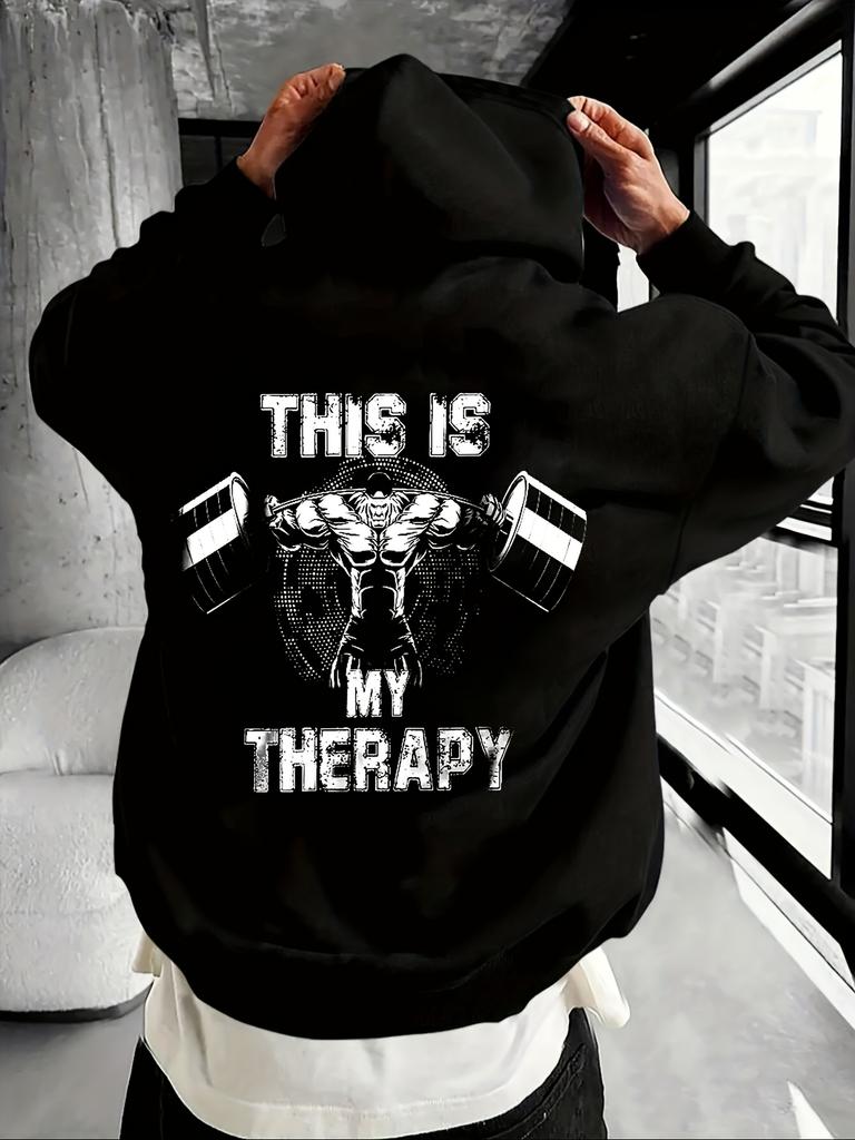 Men's Winter and Autumn Loose Sport Print Fashion Hooded Sweatshirt, Thick and Warm, Suitable for Outdoor Wear