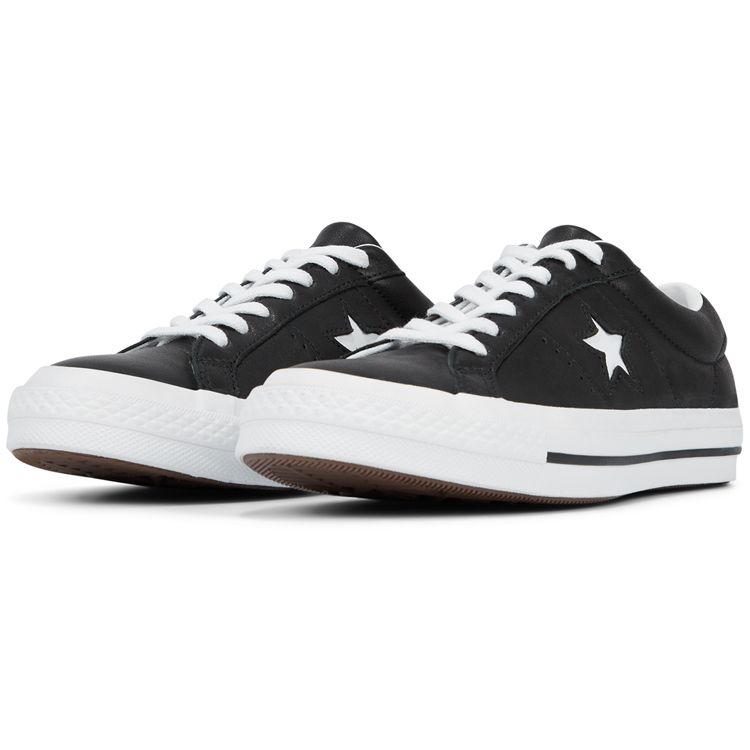 Converse Кеды низкие кожаные One Star Series Унисекс Черно-белые 163385C