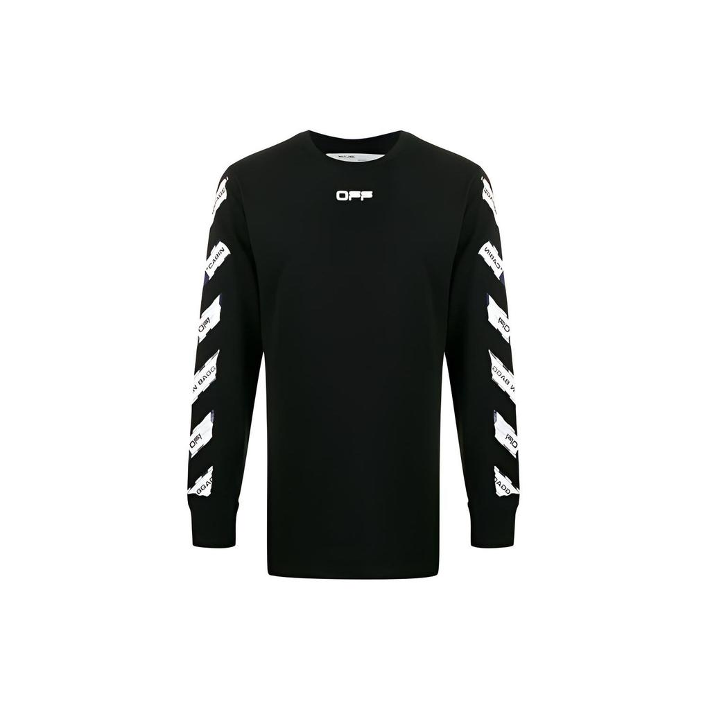 Off-White Airport Tape Long-Sleeve T-Shirt Black Men Tops OMAB001S201850031088