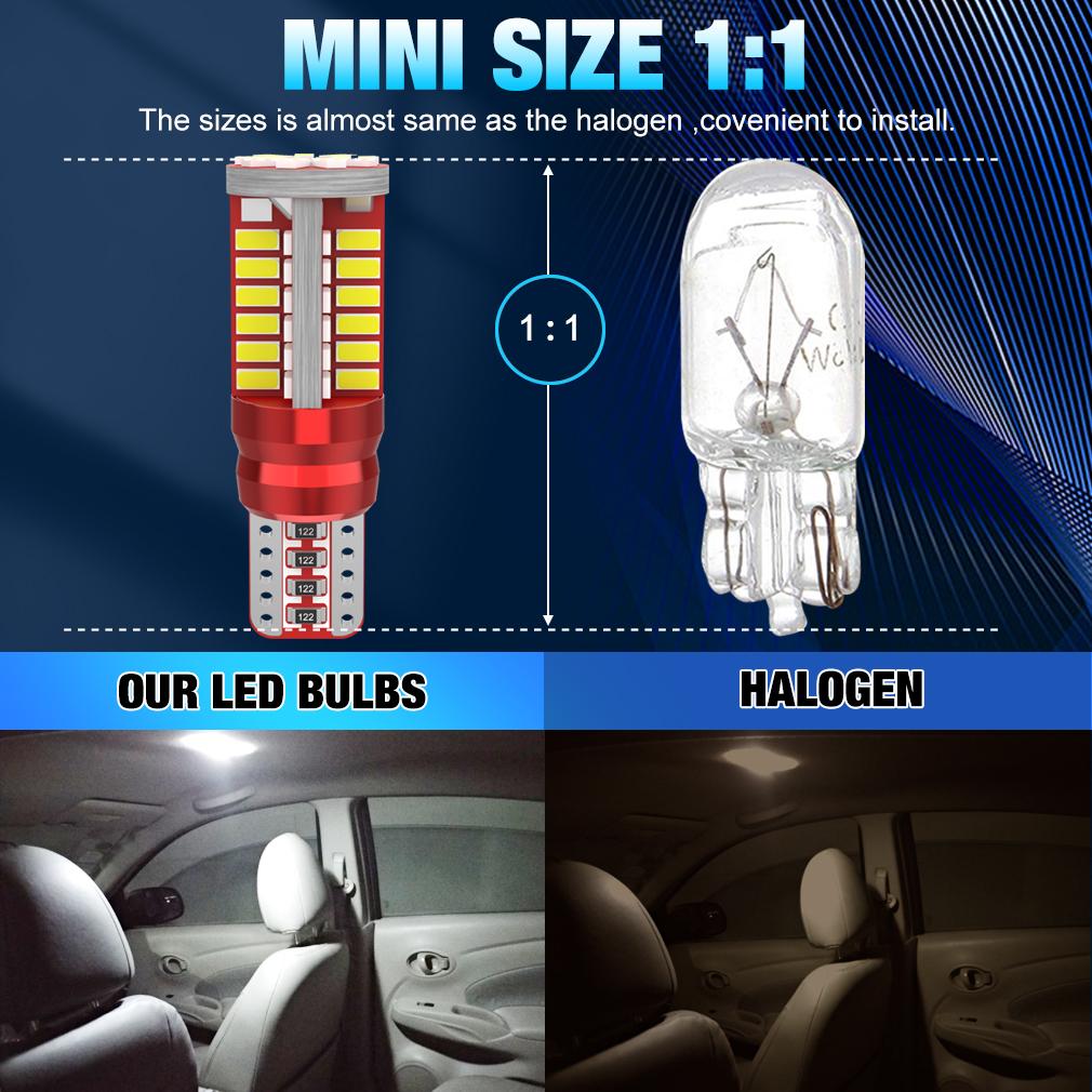 2 шт. T10 W5W Led 168 192 57 шт. 3014 чипы лампа Canbus автомобильный парковочный фонарь салон автомобиля освещение приборов белый 6000 К 12 В