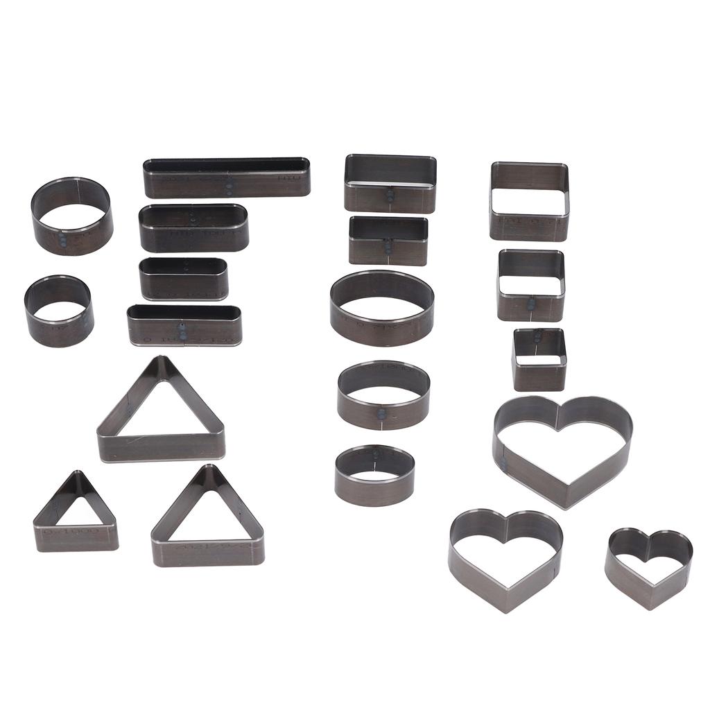 20 шт. Кожаный штамп для высечки, круглые квадратные сердца, кожаный штамп для высечки, высокоуглеродистая сталь, штамп для высечки