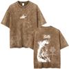 Anime Cowboy Bebop Vintage Washed T-shirt Spike Spiegel See You Space Cowboy T-shirts Manga Retro Oversized T Shirts Unisex