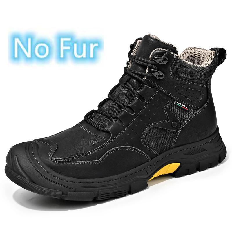 Fashion Platform Motorcycle Ankle Boots for Men Winter High Top Shoe Comfort Man Wear Resistant Short Botas Lace-Up Hiking Shoes