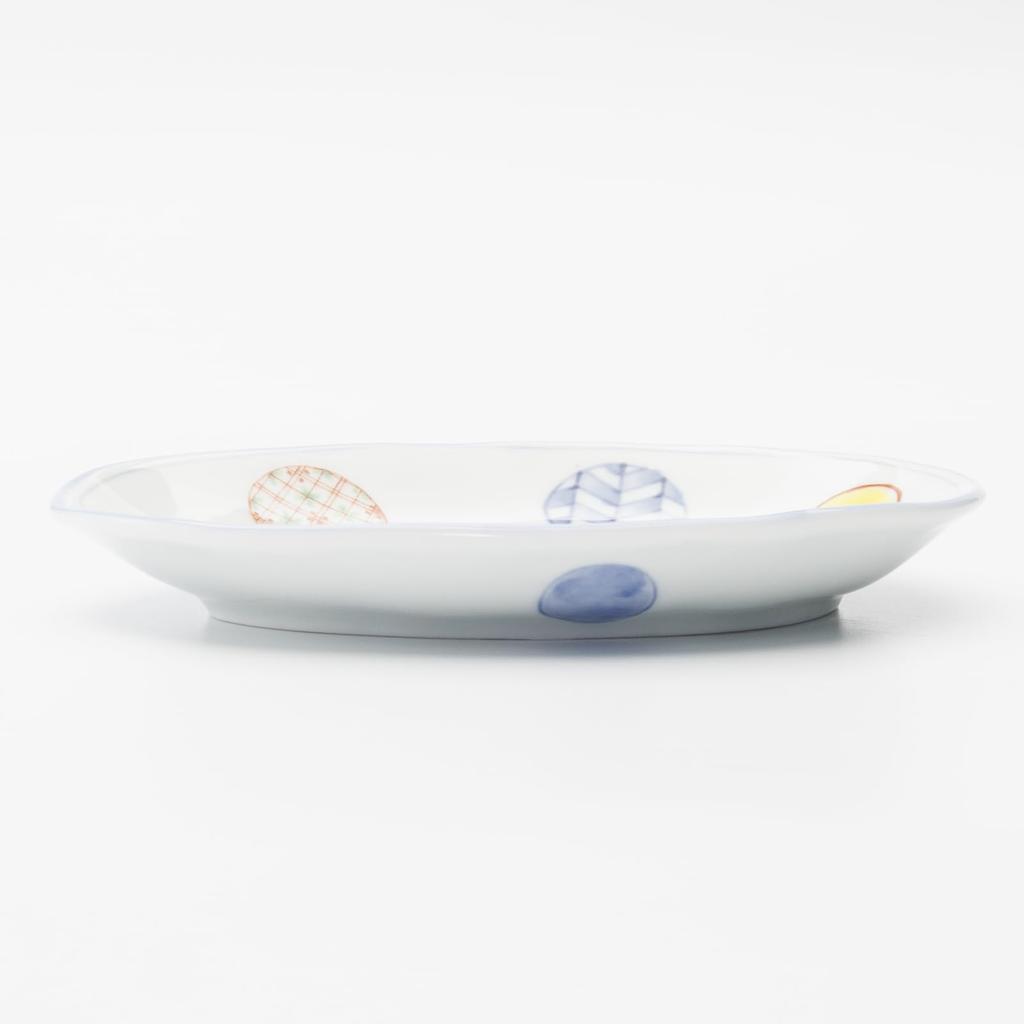 Mino Ware Dinnerware Set of 5 Plates 17cm Microwave and Dishwasher Made in Product Number 564625 "Nishikimarumon" Cloud-Shaped (Small), Approx.