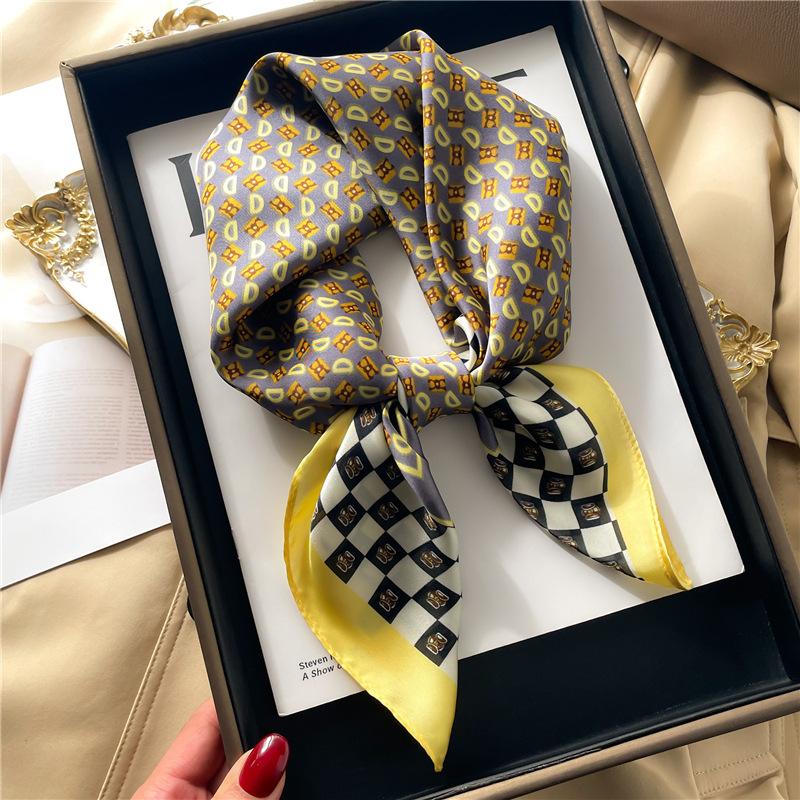 70 * 70cm New Silk Small Square Scarf For Women'S Neck Protection Professional Scarf Versatile Hair Tie Headscarf Scarf