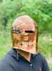 Copper Barbuta Helmet: 18g Steel Medieval Knight Armor, LARP Cosplay