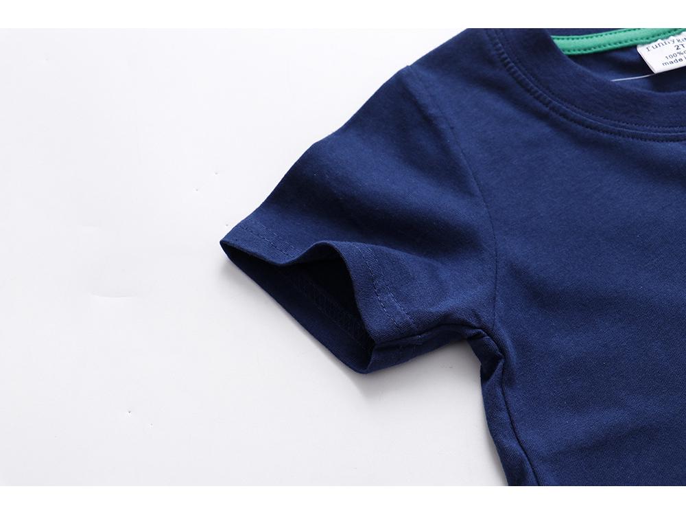 Летняя хлопковая футболка с коротким рукавом для мальчиков - Европейский и американский стиль