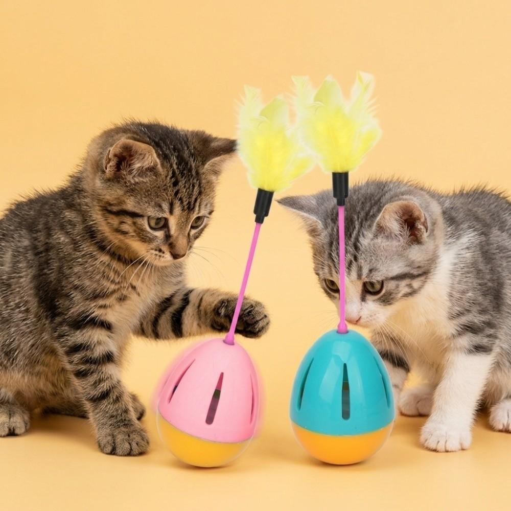Round Tumbler Tumbler Cat Feeder Toy Interactive Kitten Play Toy Daily Indoor Entertainment