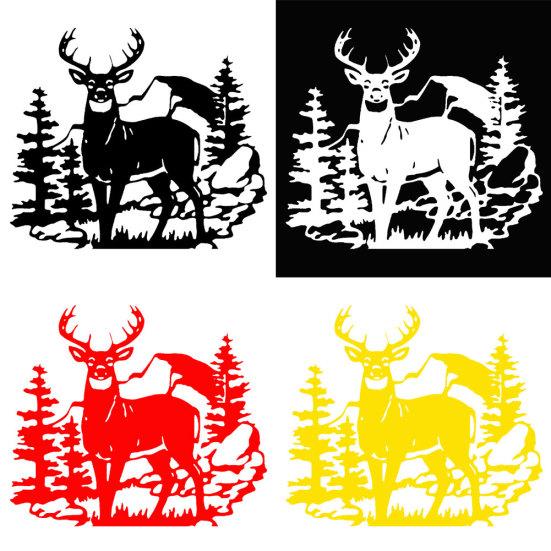 Дикий олень дерево автомобиля тело окна светоотражающие наклейки украшения