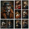 Victorian Style Animal Portraits Wolf Brown Bear Fox Flamingos Retro Poster Canvas Paintings Wall Art Pictures Home Decor