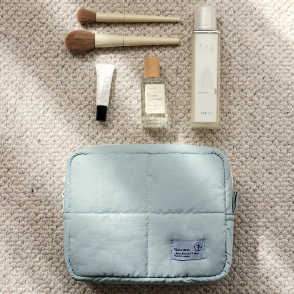 Square Makeup Bag Puffer Skincare Storage Bag Aesthetic Cosmetic Pouch Toiletries