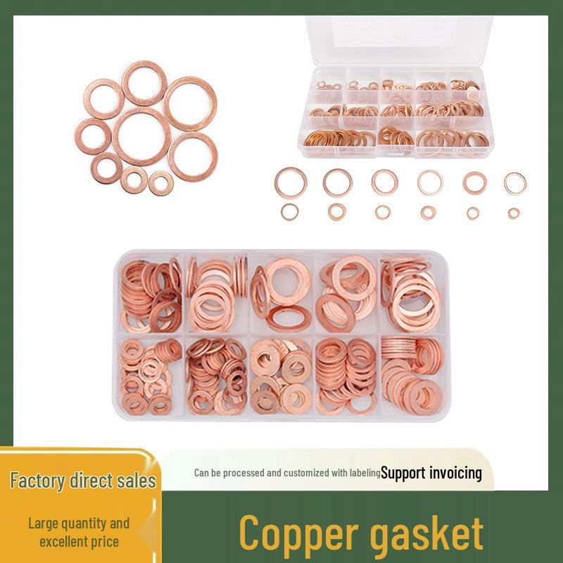 Copper Washer Marine Sealing Gasket Set, 50-400 Pcs, M5 Size