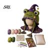 Handcrafted Warm Winter Accessory Animal Hat Crochet Kit, Fantasy Hood DIY Cute Easy Projects with Tutorial Unicorn Fox Frog Earflap Crafting Kit for
