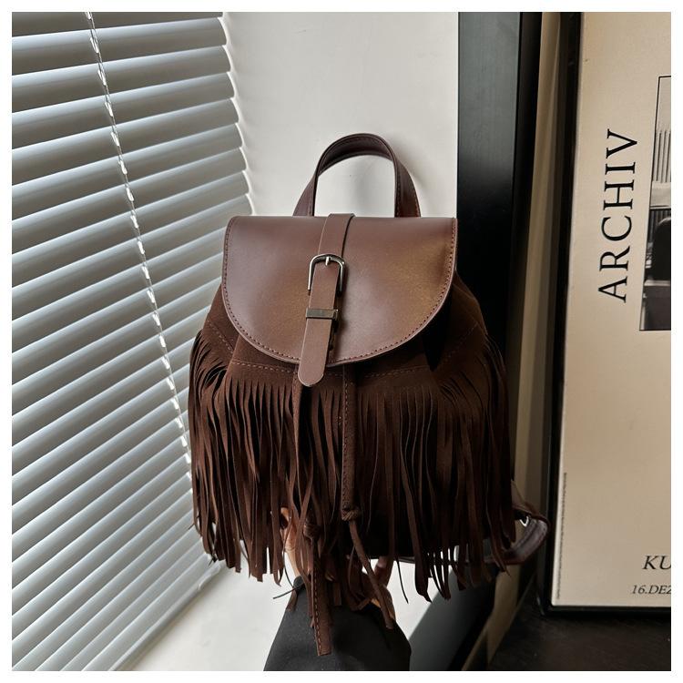 Осень и зима новый рюкзак богемный нишевый рюкзак сумка с бахромой рюкзак для поездок на работу литературная женская сумка ретро тренд