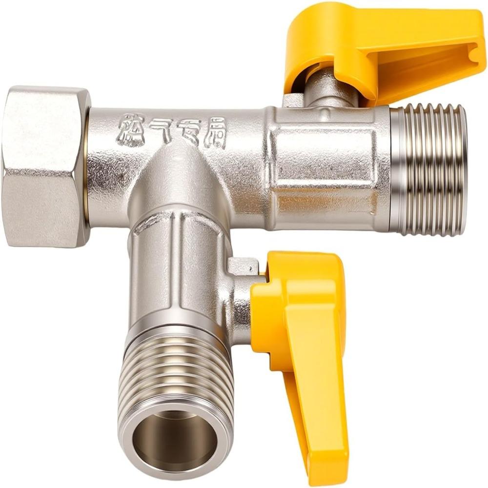 G1/2 Thread Gas Valve T Type Gas Equipment Accessories Durable 3 Way Valve For Plumbing System