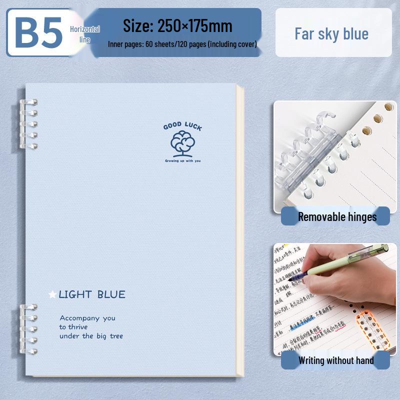 Simple Green & Blue Thickened Loose-leaf Paper Refill - B5 & A5 Ruled for High School