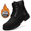 Ботинки мужские высокие ботинки мужские кожаные туфли зимняя мода плюшевые теплые туфли уличные кроссовки на шнуровке нескользящие ботильоны мужские
