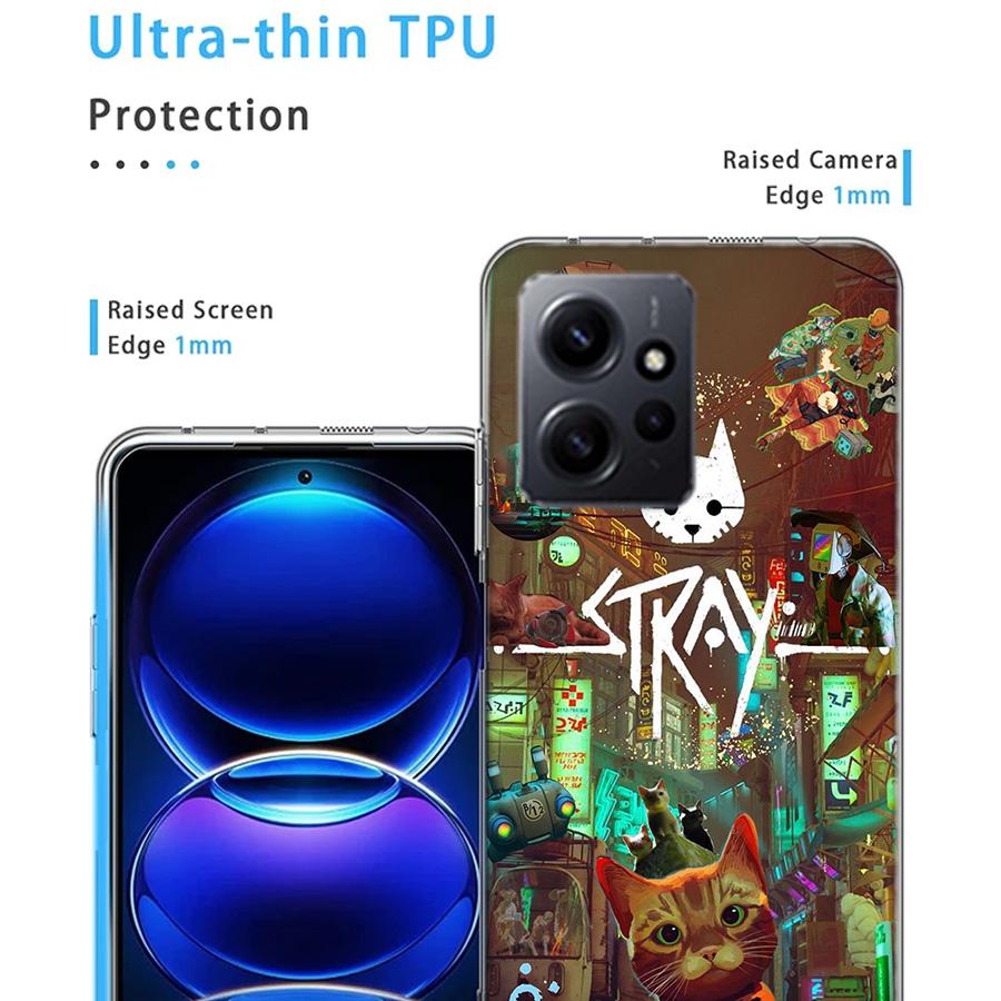 Игровой чехол S-Stray Cat для Redmi Note 14 15 Pro 5G 13 12 Pro Plus 11 11T 11E 11S 10 Pro 10S 9 9S, прозрачный силиконовый чехол Capa