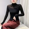 Semi-turtleneck Bottoming Shirt Women's Winter Fashion Long-sleeved T-shirt Tight-fitting Top Foreign-style Shirt