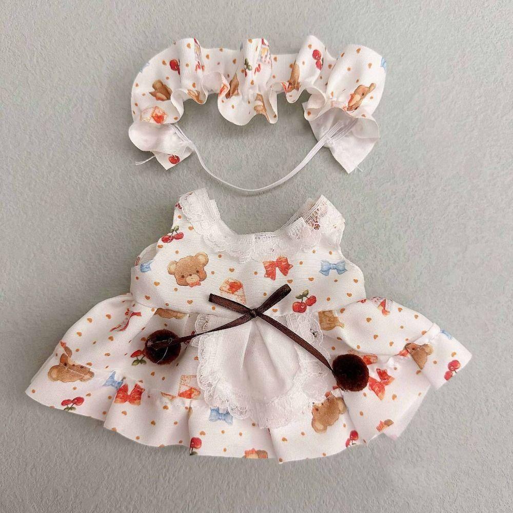 20CM Doll Clothes Multicolor Hairband Suspender Gift Cap Dress Suit Cotton Stuffed Doll