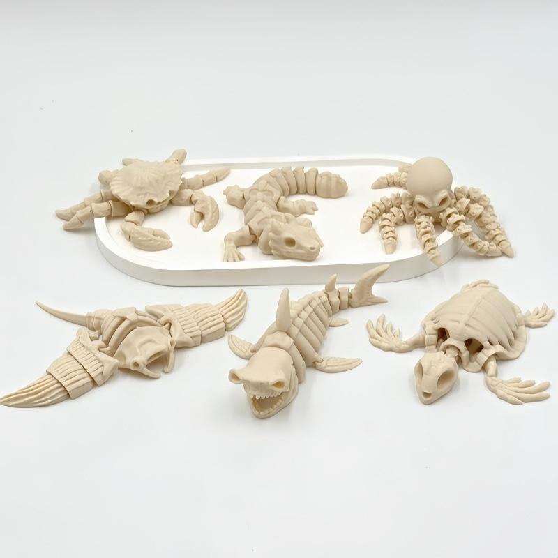 3D-печатная шарнирная модель скелета акулы, полностью подвижные суставы, арт-объект «Морская жизнь» для украшения офисного стола