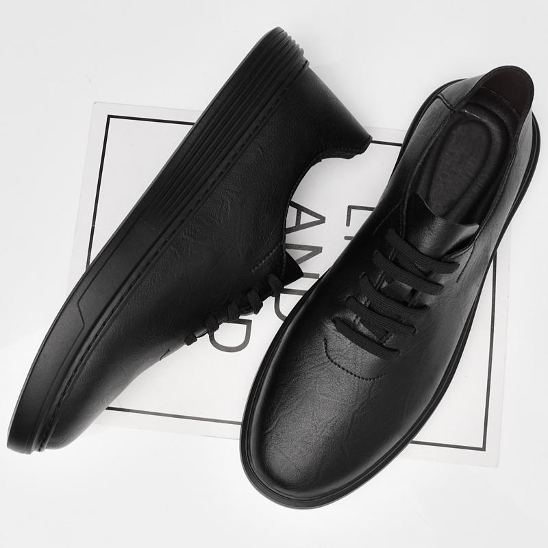 Кожаные туфли увеличенной высоты в британском стиле, простые белые туфли для интервью, деловые повседневные туфли, мужские универсальные туфли-оксфорды с защитой от скольжения