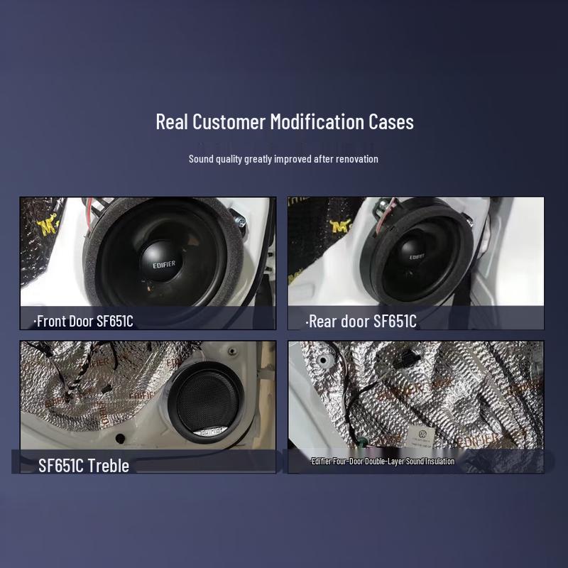 Edifier SF651C Car Audio 8-Speaker Upgrade Kit with Soundproofing CN plug (adapter included)