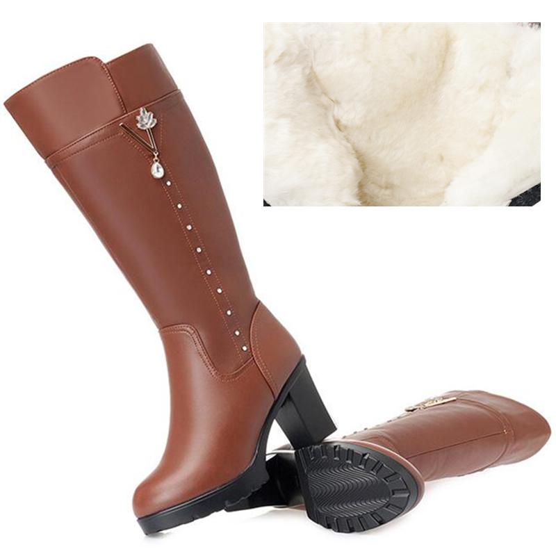 Faux leather women boots