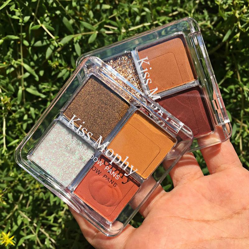 4 Colors Mini Eyeshadow Palette Waterproof Shimmer Matte Eyeshadow Palette Eye Makeup Cosmetic