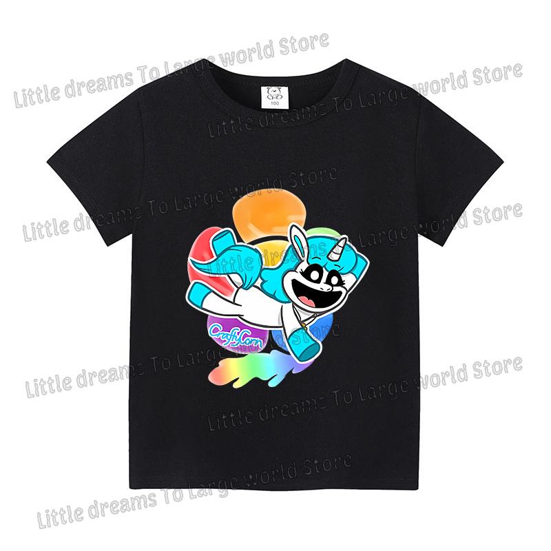 Футболка Smilings Critters для девочек и мальчиков, мультяшная футболка, летние топы с принтом аниме, футболки с коротким рукавом, детская дышащая одежда