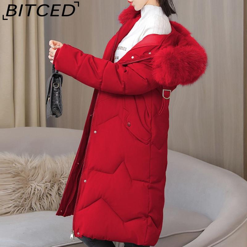 BITCED Women's Padded Coat - Plus Size, Mid-Length Winter Jacket