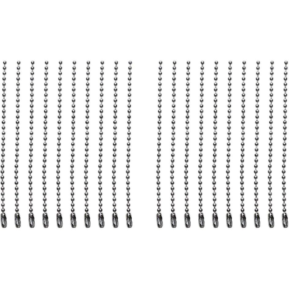 4 Inch Stainless Steel Ball Bead Cha Connector Clasp Extension Keychain Tag K