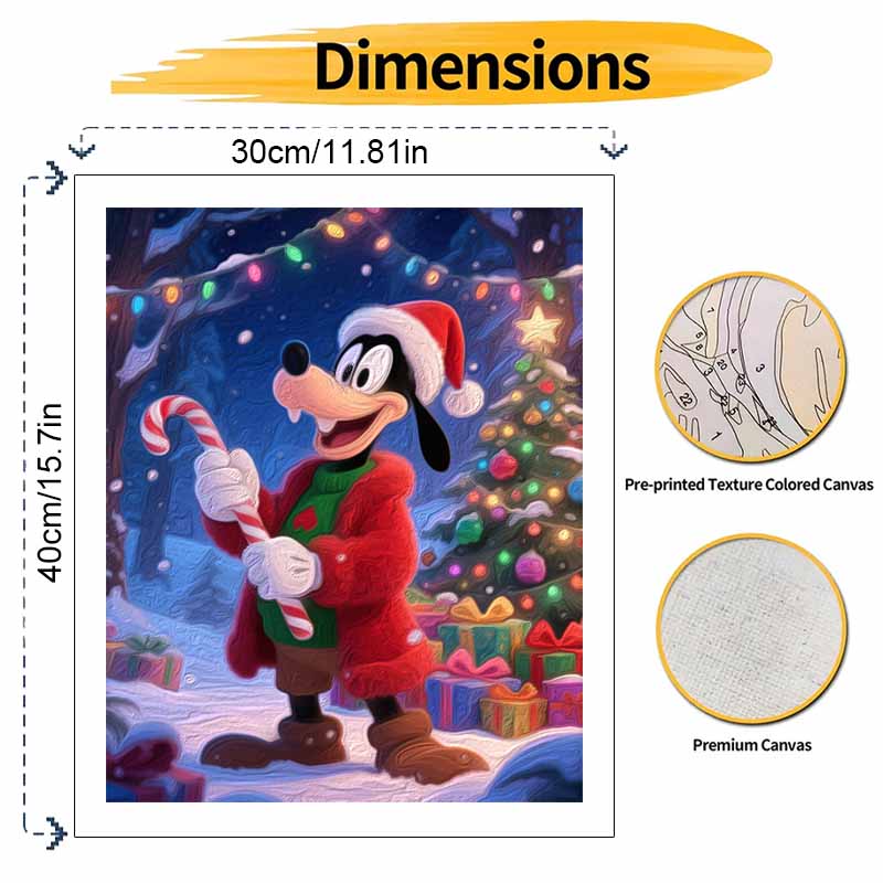 Disney Goofy Christmas oil painting hand painting coloring painting handmade diy home decoration gift
