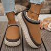 Tire Thick-soled Snow Boots Women's New Short-leg Fleece Thickened Warm Cotton Shoes for Autumn and Winter 2025