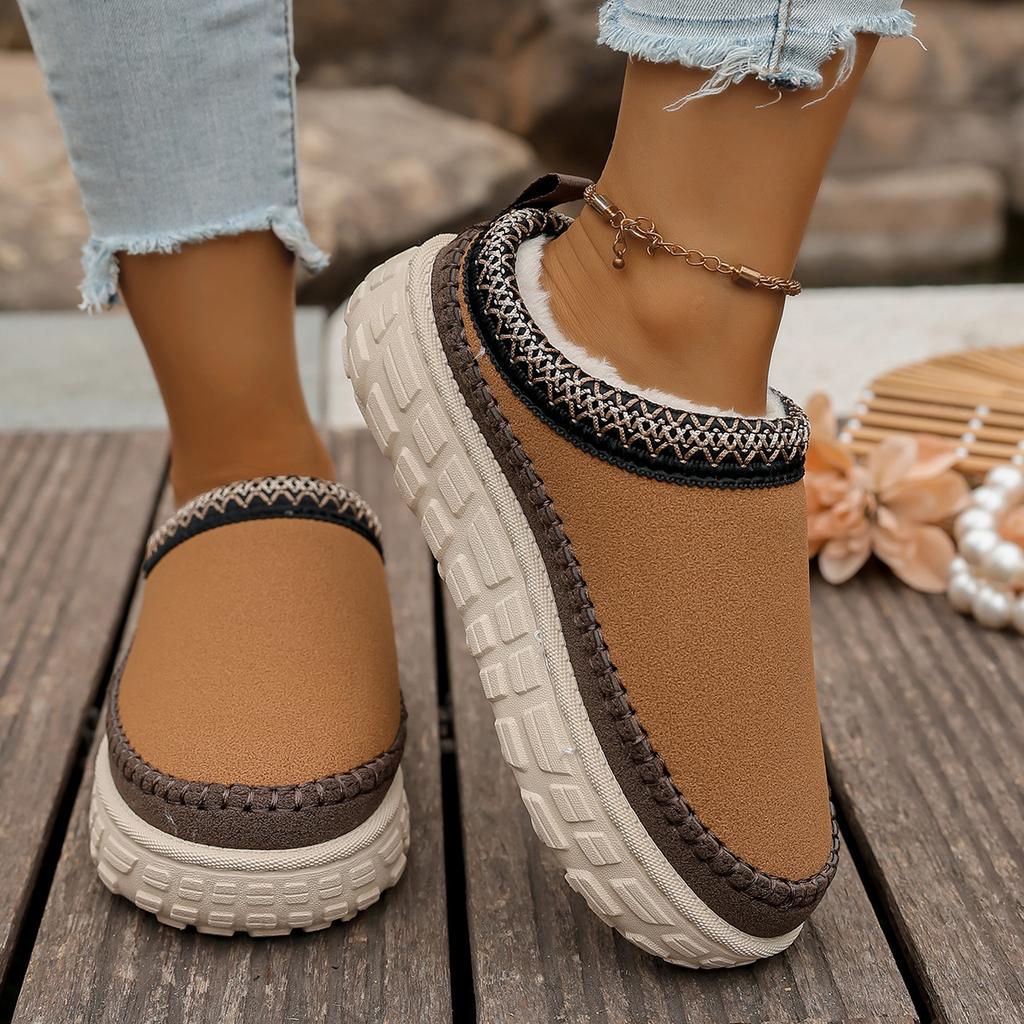 Tire Thick-soled Snow Boots Women's New Short-leg Fleece Thickened Warm Cotton Shoes for Autumn and Winter 2025