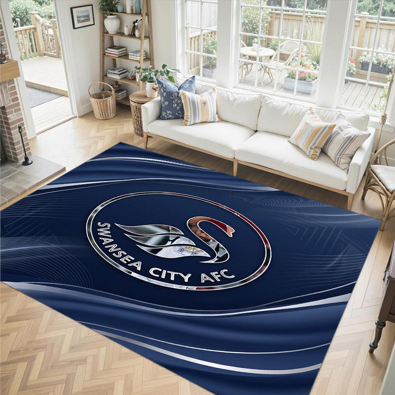 Swansea City Design Crystal Velvet Carpet Cozy Non?Slip Printed Rug For Bedroom Living Room Entrance