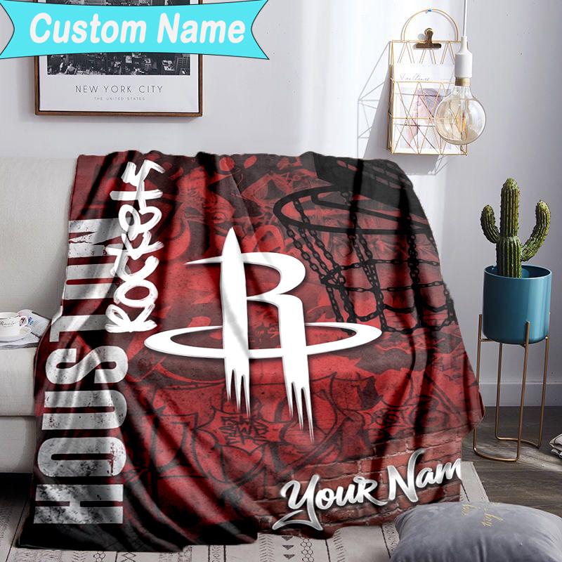 Custom Name Blanket Rockets Team Art Blanket Bedding Blanket for Travel, Camping, Living Rooms, Offices, Sofas, Fan Christmas gift