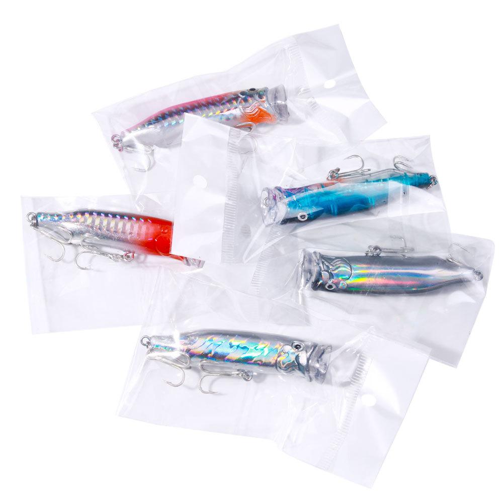 1pc Popper Fishing Lure 7.2cm/9.4g Hard Bait Artificial Topwater Bass Trout Pike Wobbler Fishing Tackle With 2 Treble Hooks