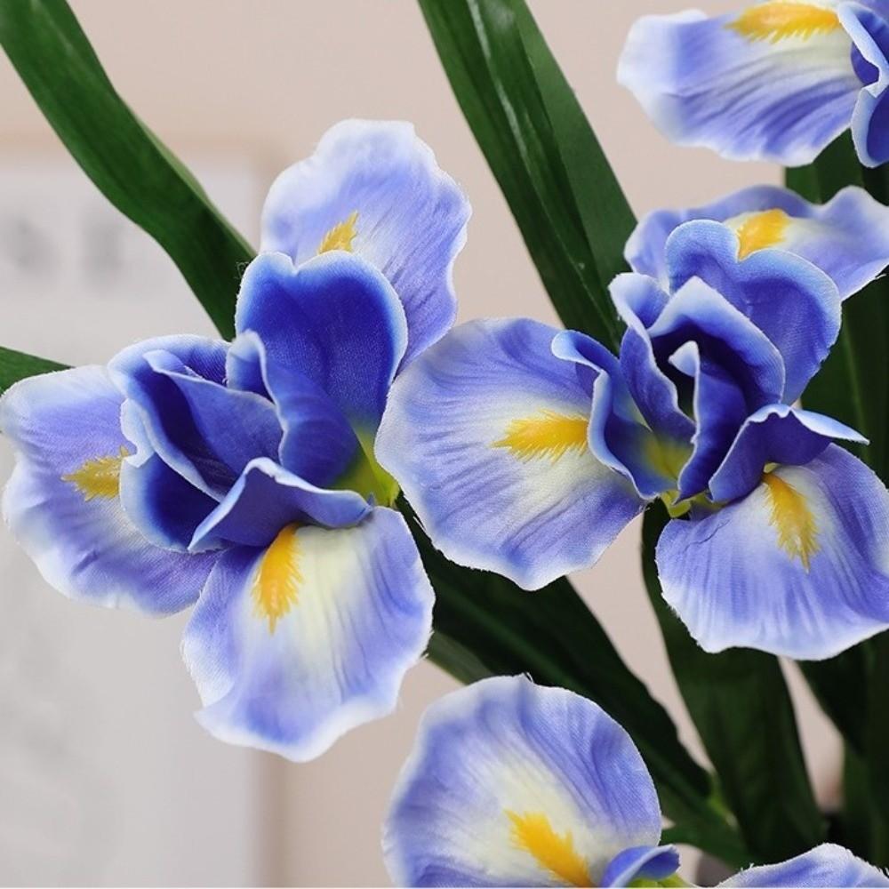 3D Printing Artificial Iris Flower Branch Real Touch Faux Flower Simulation Fleur-de-lis  Desktop