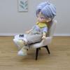 1 Piece 1/12 Dollhouse Mini Plush Sofa Chair Side Table Furniture Model Decor Simulation Single Person Sofa