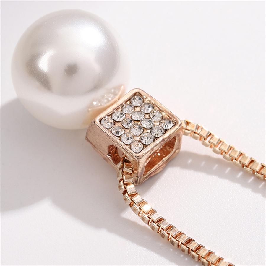 Комплект украшений с подвеской в форме квадратного жемчуга и бриллиантами в европейском и американском стиле: Ожерелье и серьги для невест