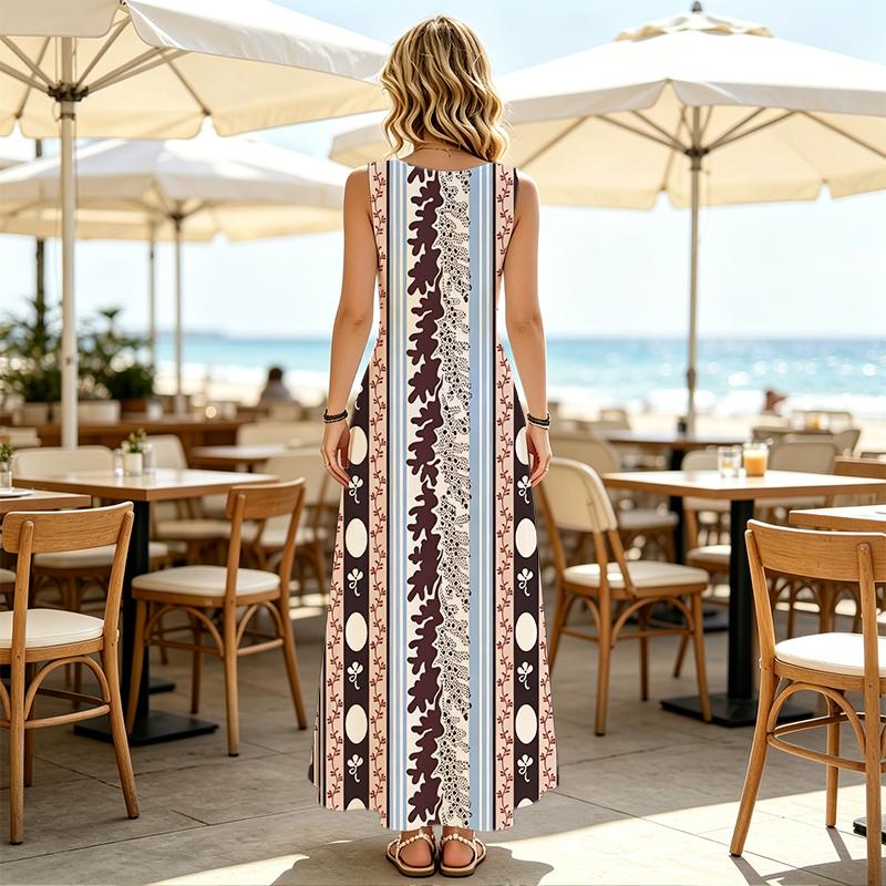 Women's Summer Bohemian Sleeveless Tank Dress,Soft Comfortable Fabric Versatile for Beach Vacations & Casual Daily Outings