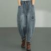 2022 корейские свободные женские шаровары осень-зима повседневные джинсы с высокой талией женские винтажные стильные джинсовые брюки женские